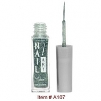 Nubar Nail Art Strippers Silver Green Glitter A107