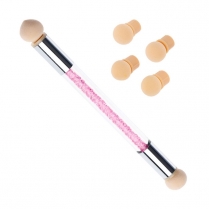 Nail Art Brush W/4 Replaceable Sponge Db Head Pink B3030SS