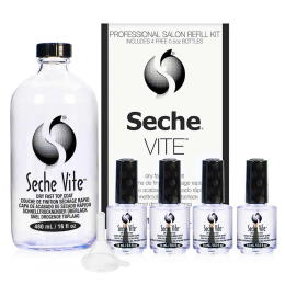 Seche Vite Dry Fast Top Coat Salon Refill Kit 16oz - 69939