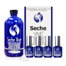 Seche Vive Gel Effect Top Coat Salon Refill Kit 16oz - 69941