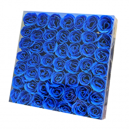 KM Nail Flower Soap Dark Blue (49 Roses/Box) 49008
