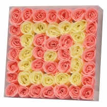 KM Nail Flower Soap Pink & Yellow (49 Roses/Box) 49004