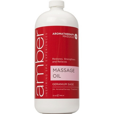 Amber Massage Oil Geranium Sage 32 oz /946ml #75424