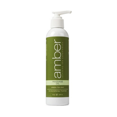 Amber Massage Oil 8 oz / 237ml -  Green Tea Mint #75426