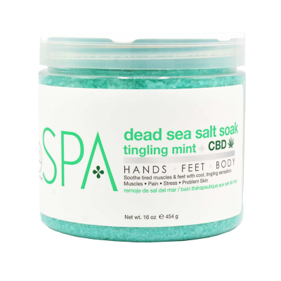 BCL SPA Dead Sea Salt Soak 16 oz - Tingling Mint + CBD 56111