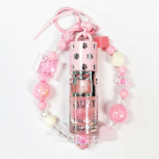 AOZY Shimmery Lip Gloss Chunky Beaded Lanyard Keychain 897L3