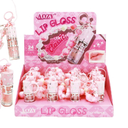 AOZY Shimmery Lip Gloss Chunky Beaded Lanyard Keychain 897L3