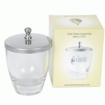 Berkeley Clear Glass Liquid Cup W/Stainless Steel Lid  LC122