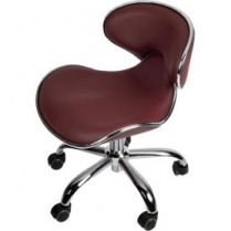 J&A Euro Pedi/Mani Stool - Burgundy High Piston