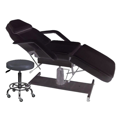 Hydraulic Facial Bed With Stool - Black ZD-822