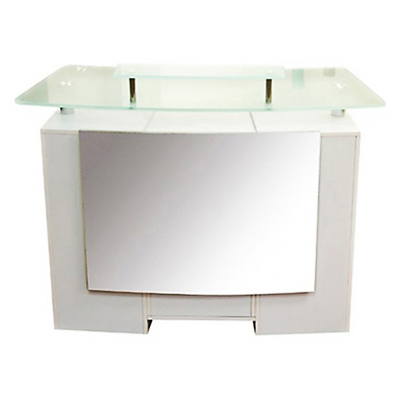 J&A Reception Desk With Glass Top 3Pcs/Set - White DP-3313