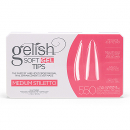 Gelish Clear Soft Gel Tips Medium Stiletto 550 Tips 1168160