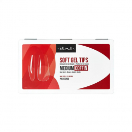 IBD Soft Gel Tips 504 Tips 12 Sizes - Medium Coffin 36205