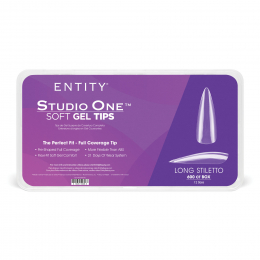 Entity Soft Gel Tips Long Stiletto 600 Tips 12 Sizes 5600010