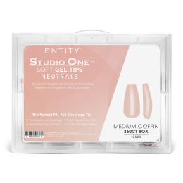 Entity Soft Gel Tips Medium Coffin 360CT Nude 5600015