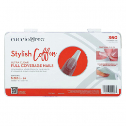 CuccioPRO Stylish Coffin Ultra Clear Tips 360ct. CPNT3440