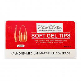 Silver Star GelTips 550PCAlmondClearFullCoverage Matt M W013