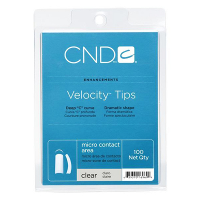 CND Velocity Tips Clear 100 Tray 16969
