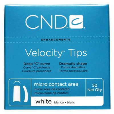 CND Velocity Tips White 50 pk Size 9 16939