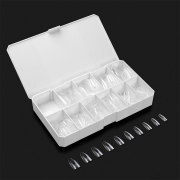 Apres Gel-X&trade; French Manicure Tips Natural Coffin Med 11099
