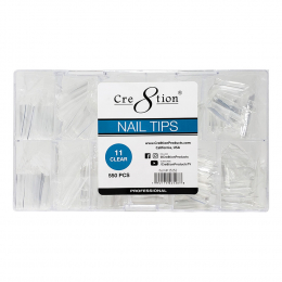 Cre8tion Nail Tips 550 pcs 11 Clear Long Straight 15152