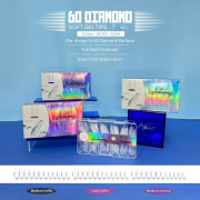 Aora 6D Diamond Soft Gel Tips Clear Medium Almond 120pcs