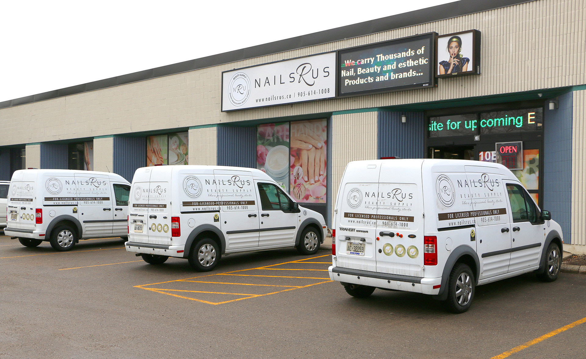 Nails R Us local delivery vans
