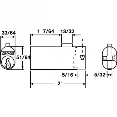 Chicago Square Bolt File Cabinet Locks - Variant Product