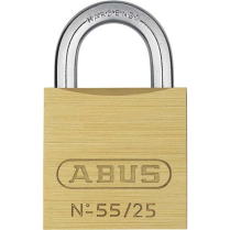 Abus Lock 55/25 B Brass Padlock 1" Width Economy Padlock