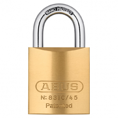 Abus Lock 83IC/45B-3 1-7/8" SFIC Brass Padlock, 3" Shackle 