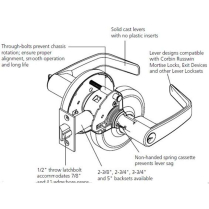 Corbin Russwin CL3557-NZD-626 Storeroom Lever