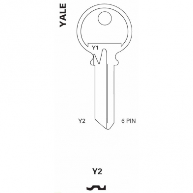JET Hardware Y2 6 Pin Key Blank