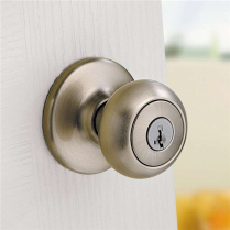 Kwikset 400CV 15 Cove Knob Non-SMT Satin Nickel Keyed Entry