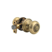 Kwikset 740J 5 SMT Juno Knob Antique Brass Keyed Entry