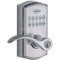 Kwikset 955 Satin Chrome Pembroke SmartCode Keypad Lever Set