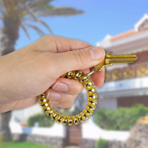 Lucky Line 41081 Wrist Coil with Ring Gold 10 per pack