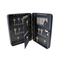 Lucky Line 61100 Metal Key Cabinet, Black 50 Hook