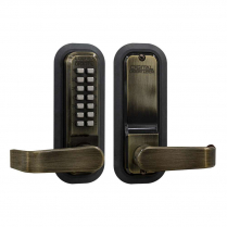 LockeyUSA 2835AB Keyless Knob Lock Passage Antique Brass