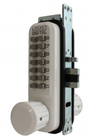 LockeyUSA 2930WH Keyless Narrow Stile Knob Lock Passage
