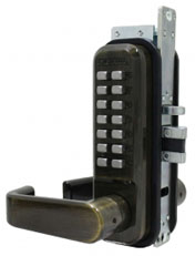 LockeyUSA 2985AB Keyless Narrow Stile Lever Lock Passage