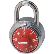 1504D COLORED DIAL COMBINATION 1-7/8" WIDE RED DIAL PADLOCK
