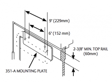 Sargent 351A-EN Mounting Plate, 351 Series, Sprayed Aluminum