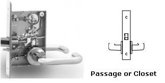 Sargent 8215-LNW-10B Passage or Closet Mortise Lock