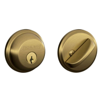 Schlage B60N-609 Deadbolt, Single Cylinder, Antique Brass