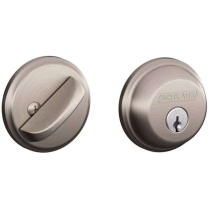 Schlage B60N-619 Deadbolt, Single Cylinder, Satin Nickel