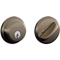 Schlage B60N-620 Deadbolt, Single Cylinder, Antique Nickel
