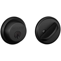 Schlage B60N-622 Deadbolt, Single Cylinder, Black