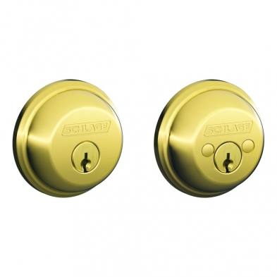 Schlage B62N-505 Deadbolt, Double Cylinder, Lifetime Brass