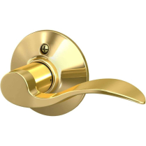 Schlage F170 ACC 605 RH Accent Brass Single Dummy Lever