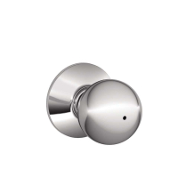 Schlage F40-ORB-625 Privacy Lock, Orbit Knob, Bright Chrome